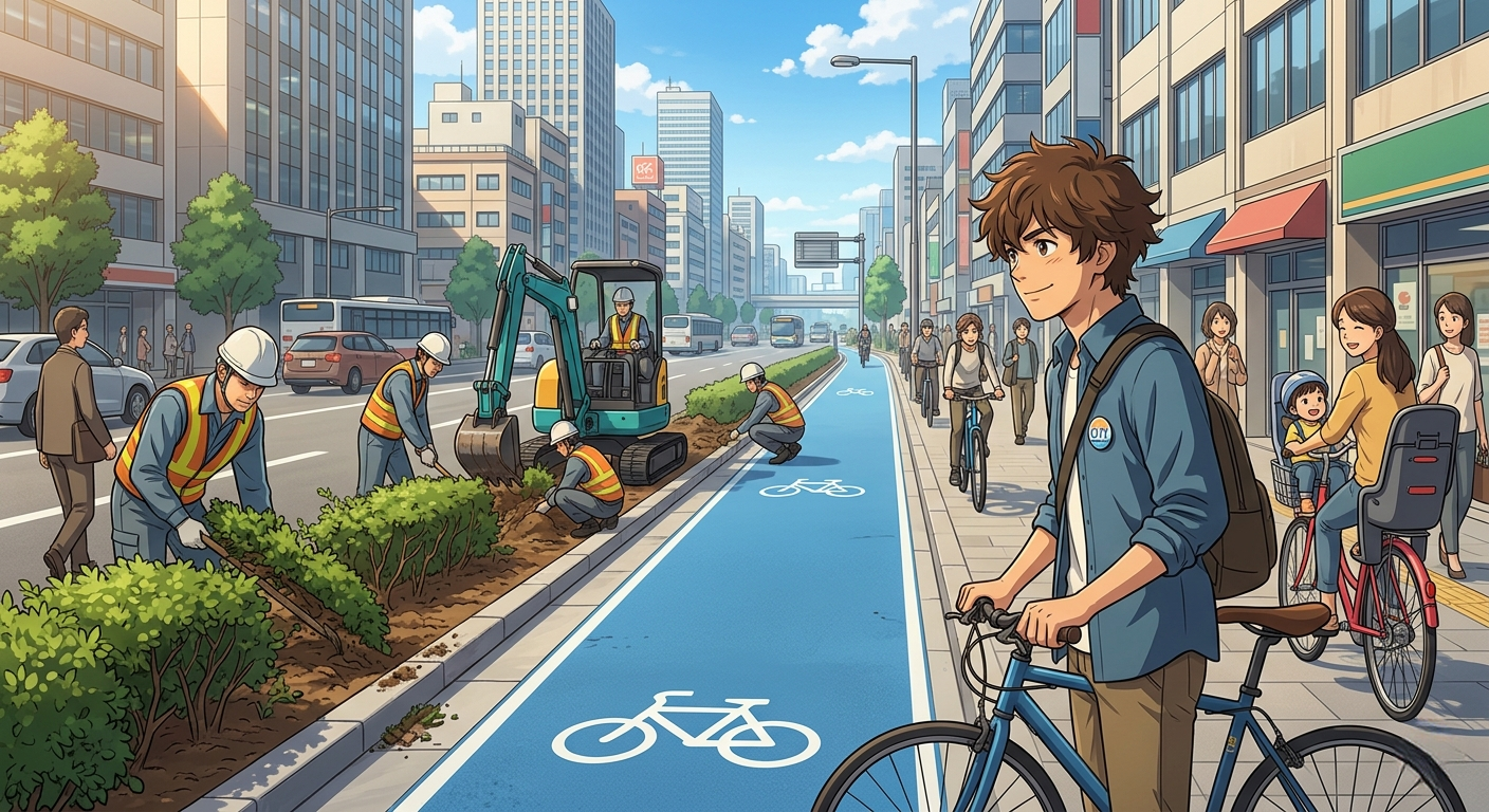 「植え込み撤去」で自転車道は作れる？歩道の街路樹を巡る切実な本音とインフラの課題